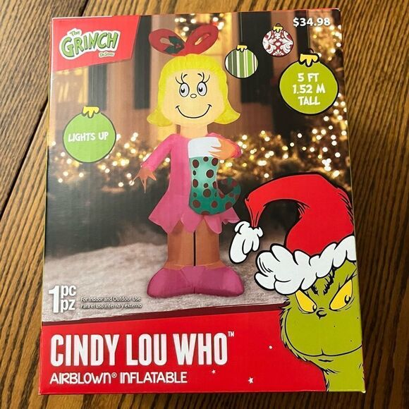 THE GRINCH Cindy Lou Who Christmas Inflatable BNIB 2023 Stocking